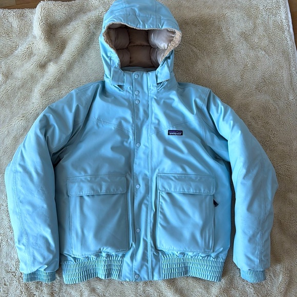 Women's Patagonia Blue Nanuq Goose Down Jacket W Detachable Hood